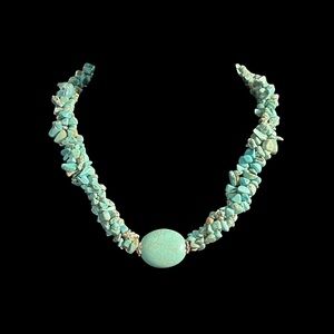 Blue Howlite Stone Necklace